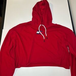 Tommy Hilfiger Red Cropped Hoodie Sweater